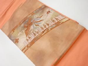 リサイクル　鳳凰に抽象模様織出し名古屋帯